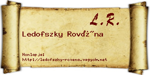 Ledofszky Rovéna névjegykártya
